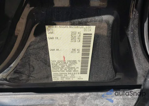 2015 Nissan Altima 2.5 S from USA, damaged, VIN 1N4AL3AP4FN301929